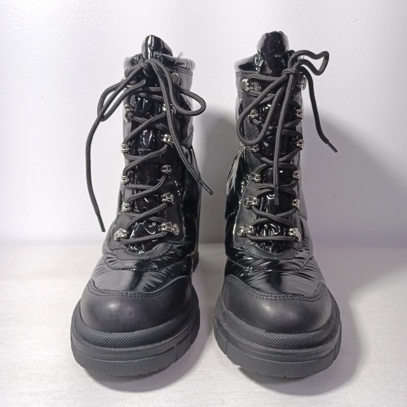 Marc Fisher Mlvaina Block Heel Quilted Puffer Boots in Black Size 7.5 - Picture 4 of 8